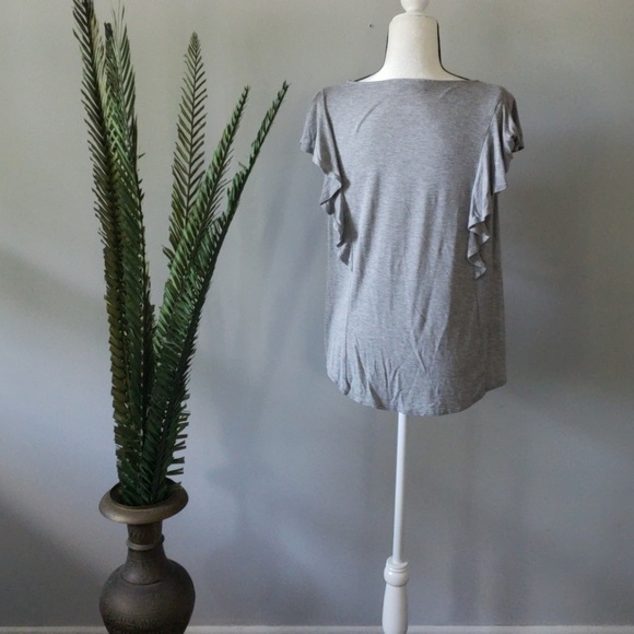 Apt. 9 gray tee with front ruffle accents - Picture 2 of 2